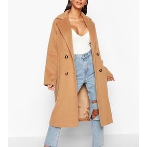 NWT BOOHOO CAMEL COAT